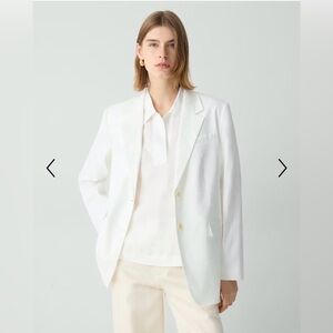 Theory White Relaxed Blazer in Good Linen